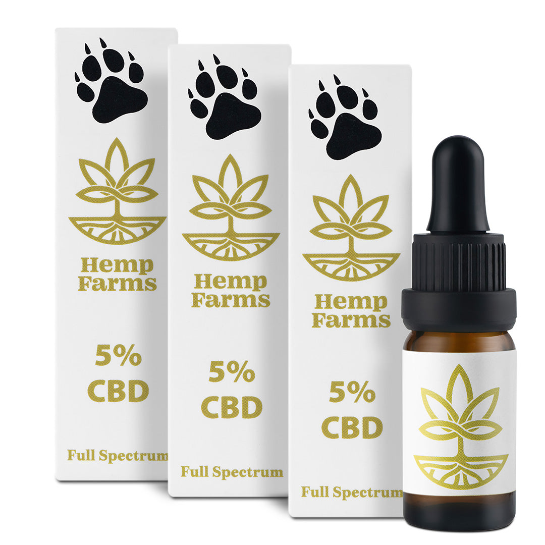CBD Масло Hemp Farms CBD Oil Промоция 5%+5%+5% Full Spectrum За Животни