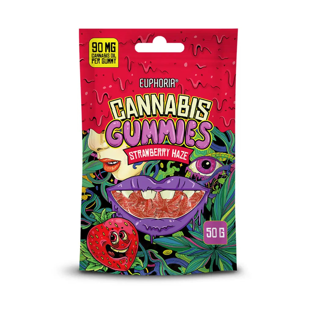 Желирани канабис бонбони Euphoria Strawberry Haze – вкус на ягода с лек цитрусов акцент, без THC