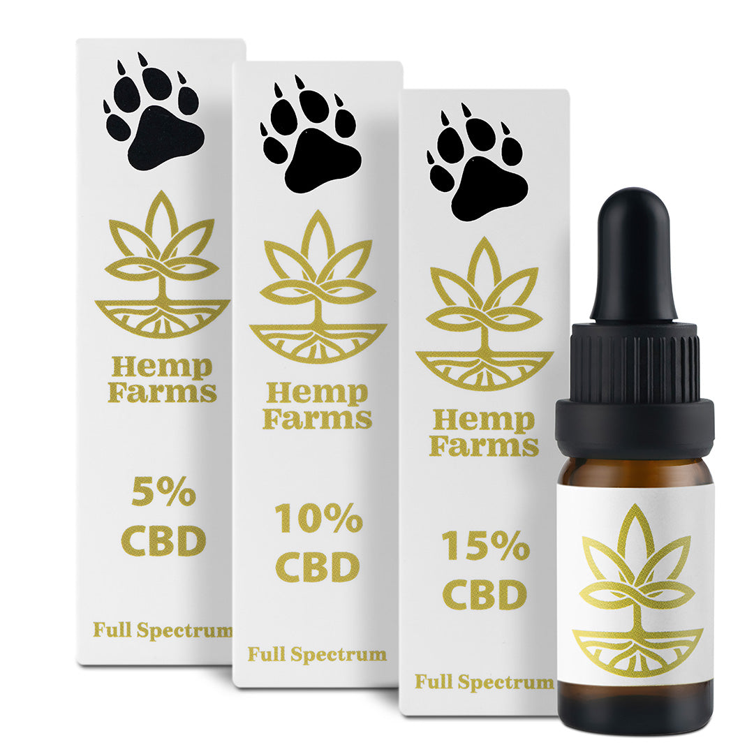 CBD Масло Hemp Farms CBD Oil Промоция 5%+10%+15% Full Spectrum За Животни